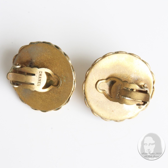 Rare Chanel Earrings Roaring Lion Head Art Deco Style Clip On Vintage 70s HTF - Picture 12 of 15